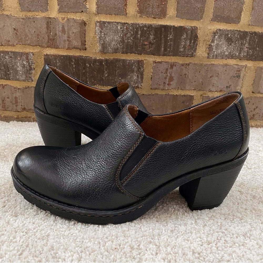 Born Concept b.o.c. Pebbled Leather Slip On Heel Shoes - Picture 4 of 11